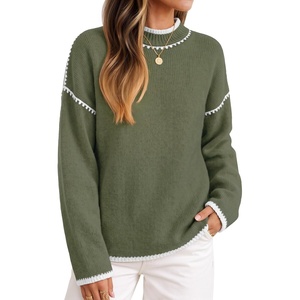 image:imageZESICA Fall Sweater for Women Mock Neck Oversized OutfitsArmygreen