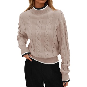 image:imageZESICA Fall Winter Mock Neck Chunky Sweaters for WomenAlmond