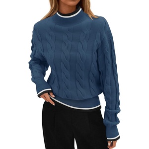 image:imageZESICA Fall Winter Mock Neck Chunky Sweaters for WomenDusty Blue
