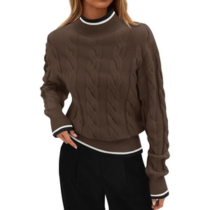 image:imageZESICA Fall Winter Mock Neck Chunky Sweaters for WomenMocha