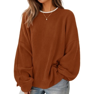 image:imageZESICA Oversized Sweaters for Women 2026 Fall Trendy Pullover TopsCaramel