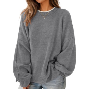 image:imageZESICA Oversized Sweaters for Women 2026 Fall Trendy Pullover TopsGrey