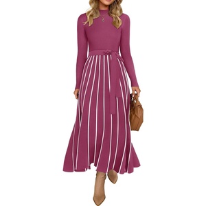 image:imageZESICA Sweater Dresses for Women Fall Long Sleeve Maxi DressEggplant