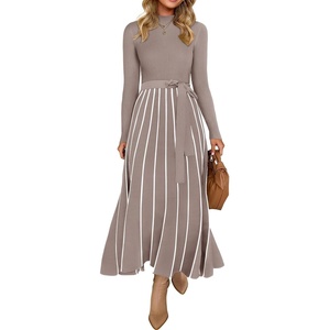 image:imageZESICA Sweater Dresses for Women Fall Long Sleeve Maxi DressKhaki