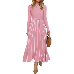 image:imageZESICA Sweater Dresses for Women Fall Long Sleeve Maxi DressPink
