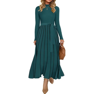 image:imageZESICA Sweater Dresses for Women Fall Long Sleeve Maxi DressTeal