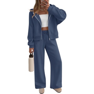 image:imageZESICA Womens 2 Piece Zip Up Sweat Sets Fall Airport Travel OutfitsNavy