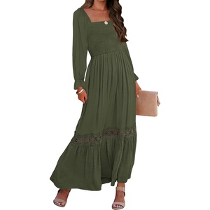 image:imageZESICA Womens 2026 Boho Long Sleeve Fall Maxi DressArmy Green