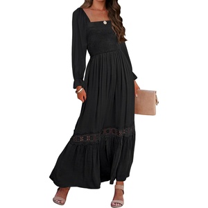 image:imageZESICA Womens 2026 Boho Long Sleeve Fall Maxi DressBlack
