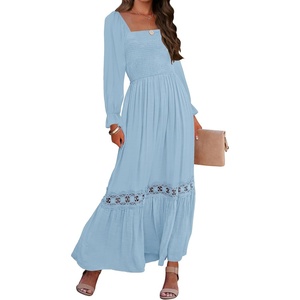 image:imageZESICA Womens 2026 Boho Long Sleeve Fall Maxi DressLight Blue