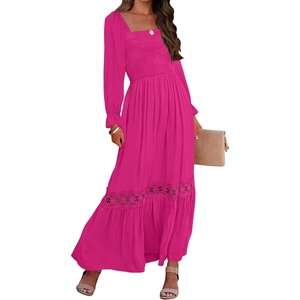 image:imageZESICA Womens 2026 Boho Long Sleeve Fall Maxi DressRose