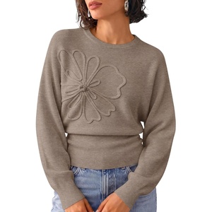 image:imageZESICA Womens 2026 Fall Long Sleeve Floral Ruched Cute SweatersCashmere