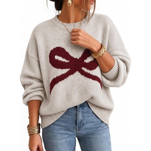 image:imageZESICA Womens 2026 Fall Oversized Striped Cozy Casual Long Sleeve SweatersApricot