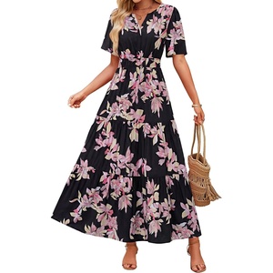 image:imageZESICA Womens 2026 Summer Floral Boho A Line Maxi DressesBlack