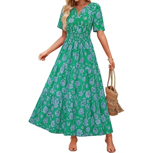 image:imageZESICA Womens 2026 Summer Floral Boho A Line Maxi DressesFloralgreen