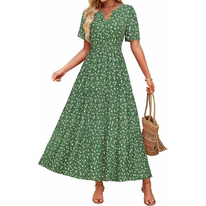 image:imageZESICA Womens 2026 Summer Floral Boho A Line Maxi DressesGreen