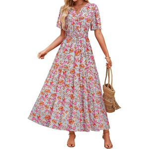 image:imageZESICA Womens 2026 Summer Floral Boho A Line Maxi DressesLightblue