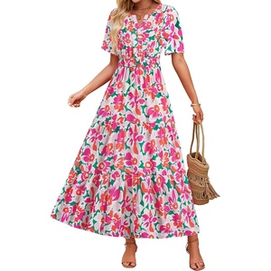image:imageZESICA Womens 2026 Summer Floral Boho A Line Maxi DressesPink
