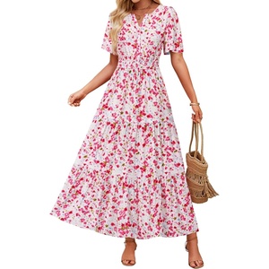 image:imageZESICA Womens 2026 Summer Floral Boho A Line Maxi DressesRose