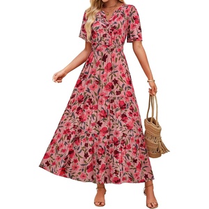 image:imageZESICA Womens 2026 Summer Floral Boho A Line Maxi DressesVintagepink