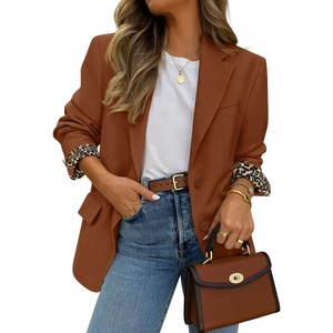 image:imageZESICA Womens Fall Business Casual Open Front Button BlazerCaramel