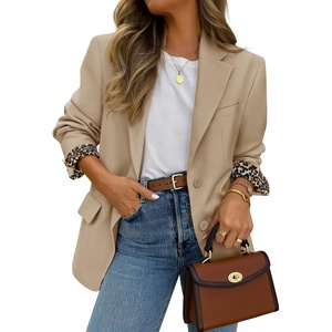 image:imageZESICA Womens Fall Business Casual Open Front Button BlazerKhaki