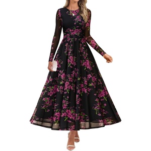 image:imageZESICA Womens Fall Long Sleeve Wedding Guest DressesBlackrose