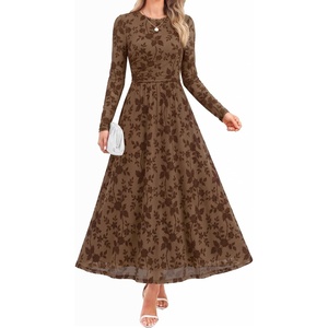 image:imageZESICA Womens Fall Long Sleeve Wedding Guest DressesKhaki