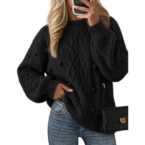 image:imageZESICA Womens Fall Winter Cable Knit Oversized Cozy Knit Pullover SweatersBlack