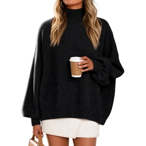 image:imageZESICA Womens Fall Winter Long Sleeve Turtleneck Oversized SweatersBlack