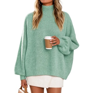 image:imageZESICA Womens Fall Winter Long Sleeve Turtleneck Oversized SweatersLight Green