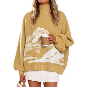 image:imageZESICA Womens Fall Winter Long Sleeve Turtleneck Oversized SweatersYellow