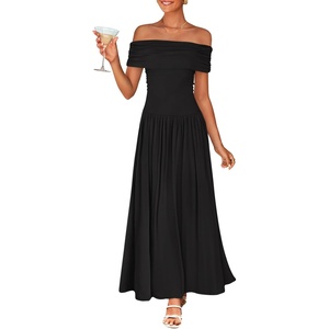 image:imageZESICA Womens Off Shoulder A Line Wedding Guest Maxi DressBlack