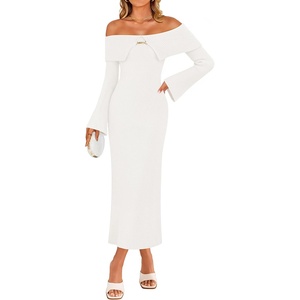 image:imageZESICA Womens Off The Shoulder Fall Sweater DressWhite