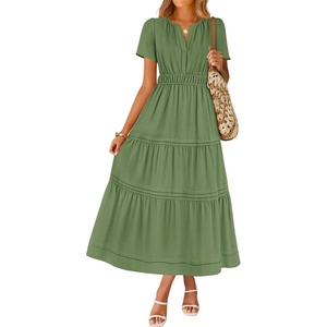 image:imageZESICA Womens Summer Casual Short Sleeve Boho Midi DressGreen