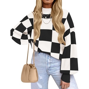 image:imageZESICA Womens Turtleneck Oversized Sweaters 2026 Fall OutfitsBlackplaid