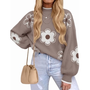 image:imageZESICA Womens Turtleneck Oversized Sweaters 2026 Fall OutfitsFlower