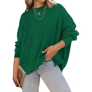 image:imageZESICA Womens Winter Oversized Striped Ribbed Knit SweaterDarkgreen
