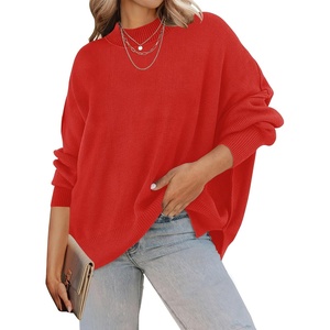 image:imageZESICA Womens Winter Oversized Striped Ribbed Knit SweaterFirered