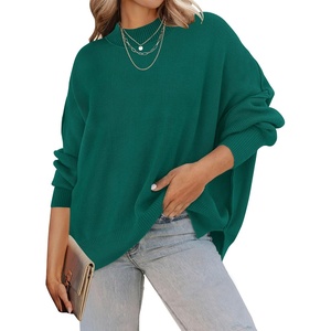 image:imageZESICA Womens Winter Oversized Striped Ribbed Knit SweaterForestgreen
