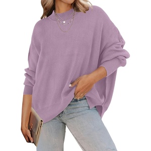 image:imageZESICA Womens Winter Oversized Striped Ribbed Knit SweaterPurple