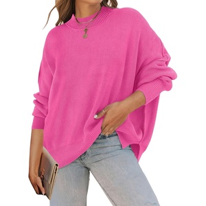 image:imageZESICA Womens Winter Oversized Striped Ribbed Knit SweaterRose
