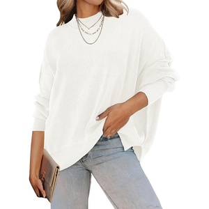 image:imageZESICA Womens Winter Oversized Striped Ribbed Knit SweaterWhite