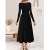 image:imageZESICA Fall Long Sleeve Dress for Women 2026 Elegant Classy Midi DressesBlack