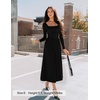 image:imageZESICA Fall Long Sleeve Dress for Women 2026 Elegant Classy Midi DressesBlack