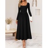 image:imageZESICA Fall Long Sleeve Dress for Women 2026 Elegant Classy Midi DressesBlack