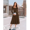 image:imageZESICA Fall Long Sleeve Dress for Women 2026 Elegant Classy Midi DressesBrown