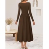 image:imageZESICA Fall Long Sleeve Dress for Women 2026 Elegant Classy Midi DressesBrown