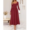 image:imageZESICA Fall Long Sleeve Dress for Women 2026 Elegant Classy Midi DressesBurgundy