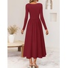image:imageZESICA Fall Long Sleeve Dress for Women 2026 Elegant Classy Midi DressesBurgundy